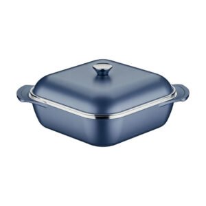 Caçarola Quadrada Tramontina Lyon 28cm 5,5lts em Alumínio Forjado com Revestimento Antiaderente Starflon High Performance Azul Elementar
