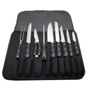 Kit Churrasco 9 peças Inox Com Bolsa de Nylon